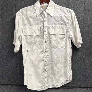 Colosseum White Casual Button Down Shirt Short Sleeve
